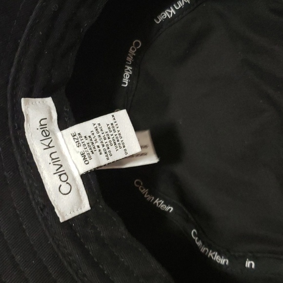 CK calvin klein gender neutral bucket hat 90s black with white embroidery - Picture 2 of 2